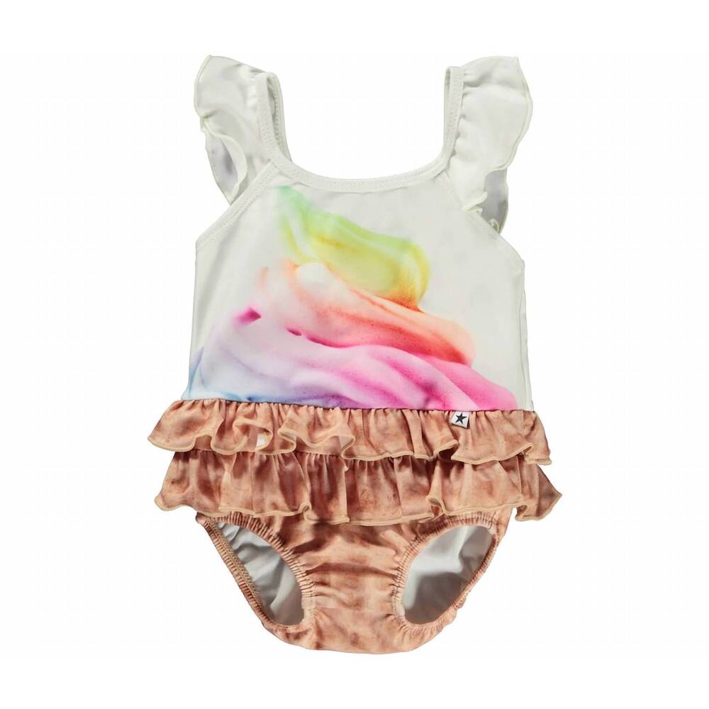 NEW MOLO kid's nalani soft serve swimsuit in white
